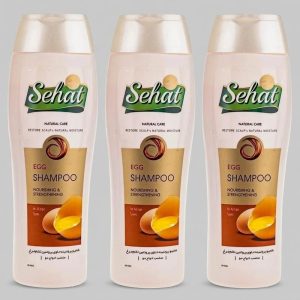 شامپو مو تقویت‌کننده صحت مدل تخم مرغ حجم 300 میلی‌لیتر بسته 3 عددی، حاوی عصاره تخم مرغ و گلیسیرین، مناسب انواع مو، افزایش مقاومت و نرمی مو و پوست سر، سرشار از پروتئین