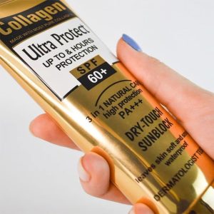 کرم ضد آفتاب بدون رنگ کلاژن، 60 SPF، مدل Ultra Protect، مناسب انواع پوست و حجم 130 میلی‌لیتر، محافظت کننده در برابر اشعه UVA و UVB، ضد آب، +++ PA، نرم کننده، روشن کننده پوست، مات کننده، با ماندگاری 2 ساعته - تصویر 3