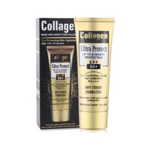 کرم ضد آفتاب بدون رنگ کلاژن، 60 SPF، مدل Ultra Protect، مناسب انواع پوست و حجم 130 میلی‌لیتر، محافظت کننده در برابر اشعه UVA و UVB، ضد آب، +++ PA، نرم کننده، روشن کننده پوست، مات کننده، با ماندگاری 2 ساعته - تصویر 4