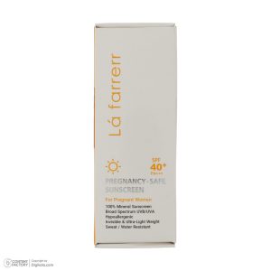 کرم ضد آفتاب بدون رنگ لافارر SPF 40 مدل PREGNANCY SAFE، حاوی محافظ UVA و UVB و PA+++ مناسب پوست بانوان باردار حجم 40 میلی‌لیتر - تصویر 3