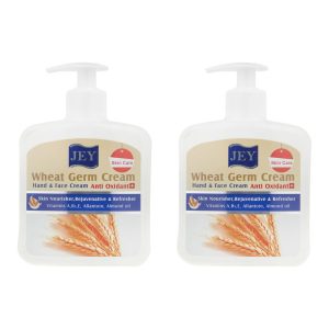 کرم مرطوب‌کننده دست و صورت جی مدل Wheat-Germ مناسب برای انواع پوست حجم 450 میلی لیتر مجموعه 2 عددی - تصویر 3