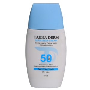 Alternative view of کرم ضد آفتاب بی‌رنگ تاجینادرم SPF 50 مدل Dry ‌مناسب برای پوست خشک محافظ UVA/UVB حجم 50 میلی‌لیتر