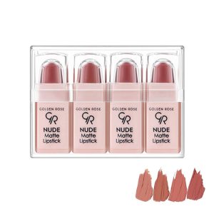 رژلب جامد مات گلدن رز مدل Mini مجموعه 4 عددی