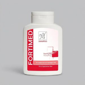 شامپو تقویت‌کننده مو مای مدل Fortimed حجم 200 میلی‌لیتر، مناسب موهای آسیب دیده، نرم‌کننده و تقویت‌کننده، حاوی پروتئین هیدرولیز شده ابریشم و کافئین، افزایش رشد و درخشندگی مو، مخصوص خانم‌ها